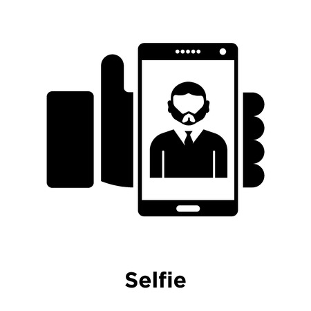Selfie icon vector isolated on white background, logo concept of Selfie sign on transparent background, filled black symbolのイラスト素材