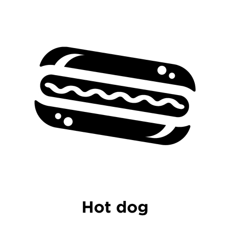 Hot dog icon vector isolated on white background, logo concept of Hot dog sign on transparent background, filled black symbolのイラスト素材