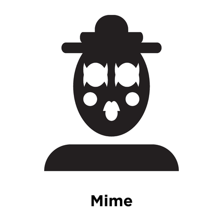 Mime icon vector isolated on white background, logo concept of Mime sign on transparent background, filled black symbolのイラスト素材