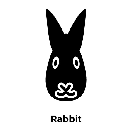 Rabbit icon vector isolated on white background, logo concept of Rabbit sign on transparent background, filled black symbolのイラスト素材