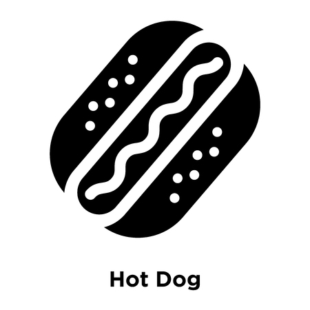 Hot Dog icon vector isolated on white background, logo concept of Hot Dog sign on transparent background, filled black symbolのイラスト素材