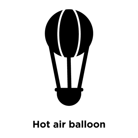 Hot air balloon icon vector isolated on white background, logo concept of Hot air balloon sign on transparent background, filled black symbolのイラスト素材