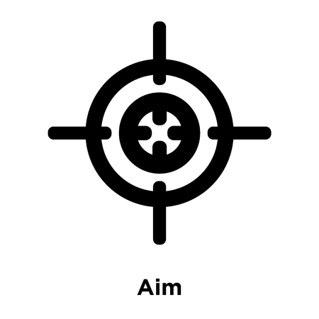 Aim icon vector isolated on white background, logo concept of Aim sign on transparent background, filled black symbolのイラスト素材