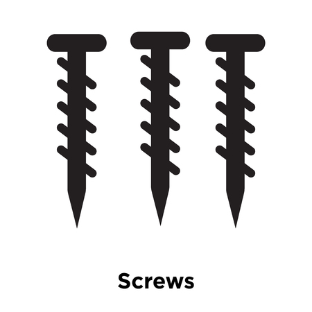 Screws icon vector isolated on white background, logo concept of Screws sign on transparent background, filled black symbolのイラスト素材