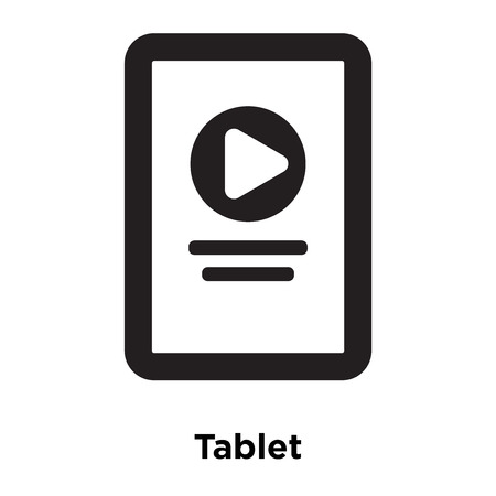 Tablet icon vector isolated on white background, logo concept of Tablet sign on transparent background, filled black symbolのイラスト素材
