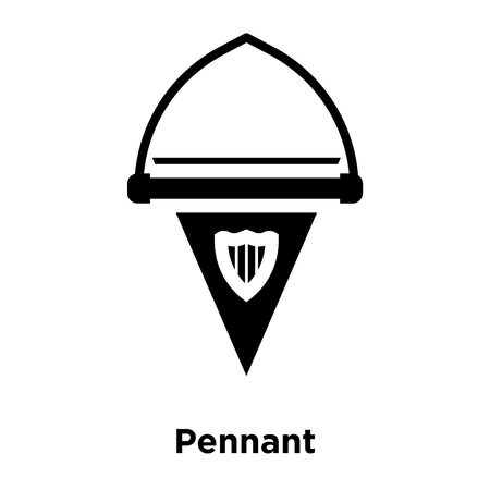 Pennant icon vector isolated on white background, logo concept of Pennant sign on transparent background, filled black symbolのイラスト素材