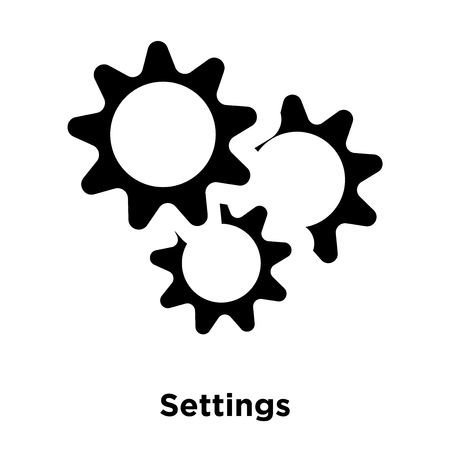 Settings icon vector isolated on white background, logo concept of Settings sign on transparent background, filled black symbolのイラスト素材