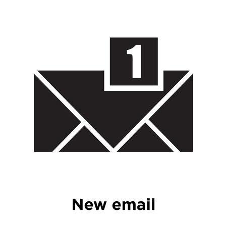 New email icon vector isolated on white background, logo concept of New email sign on transparent background, filled black symbolのイラスト素材