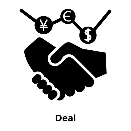 Deal icon vector isolated on white background, logo concept of Deal sign on transparent background, filled black symbolのイラスト素材