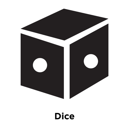 Dice icon vector isolated on white background, logo concept of Dice sign on transparent background, filled black symbolのイラスト素材