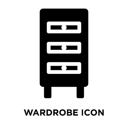 Wardrobe icon vector isolated on white background, logo concept of Wardrobe sign on transparent background, filled black symbolのイラスト素材