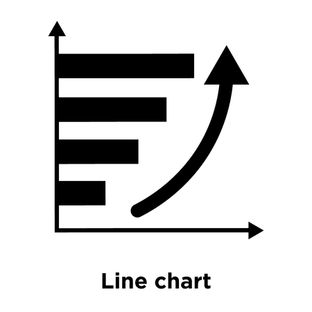 Line chart icon vector isolated on white background, logo concept of Line chart sign on transparent background, filled black symbolのイラスト素材