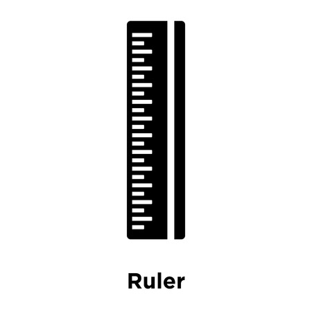 Ruler icon vector isolated on white background, logo concept of Ruler sign on transparent background, filled black symbolのイラスト素材