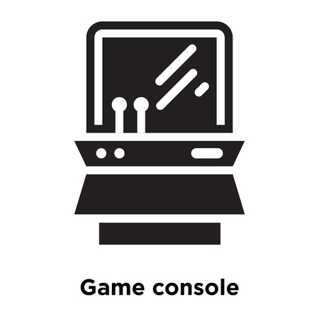 Game console icon vector isolated on white background, logo concept of Game console sign on transparent background, filled black symbolのイラスト素材