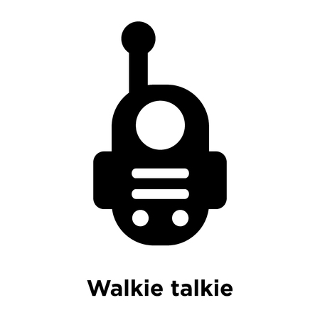 Walkie talkie icon vector isolated on white background, logo concept of Walkie talkie sign on transparent background, filled black symbolのイラスト素材