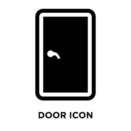 Door icon vector isolated on white background, logo concept of Door sign on transparent background, filled black symbolのイラスト素材