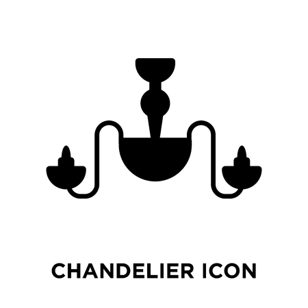 Chandelier icon vector isolated on white background, logo concept of Chandelier sign on transparent background, filled black symbolのイラスト素材