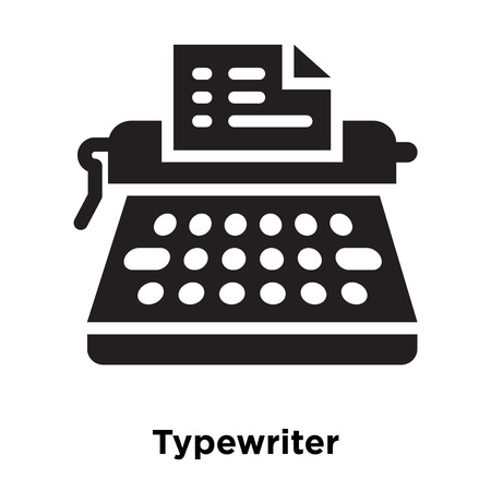 Typewriter icon vector isolated on white background, logo concept of Typewriter sign on transparent background, filled black symbolのイラスト素材
