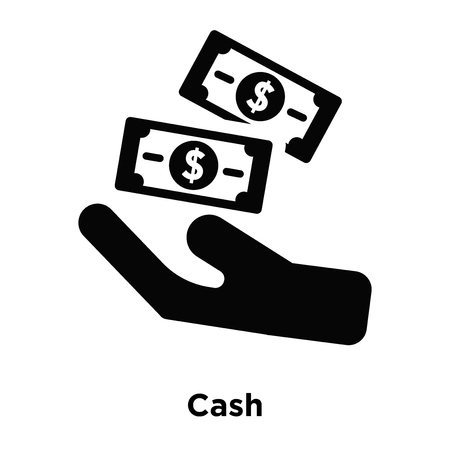 Cash icon vector isolated on white background, logo concept of Cash sign on transparent background, filled black symbolのイラスト素材