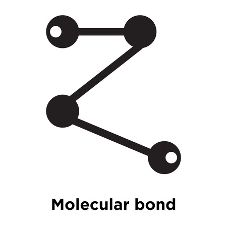 Molecular bond icon vector isolated on white background, logo concept of Molecular bond sign on transparent background, filled black symbolのイラスト素材