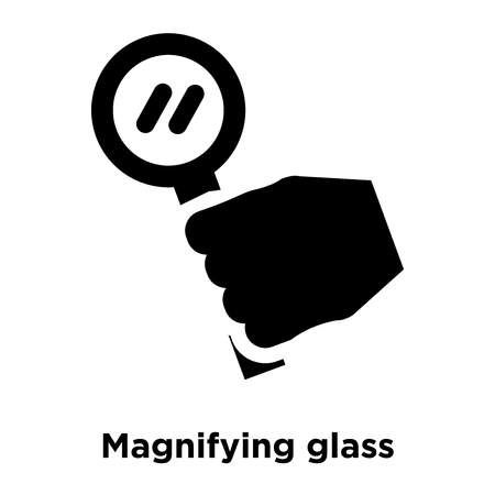 Magnifying glass icon vector isolated on white background, logo concept of Magnifying glass sign on transparent background, filled black symbolのイラスト素材