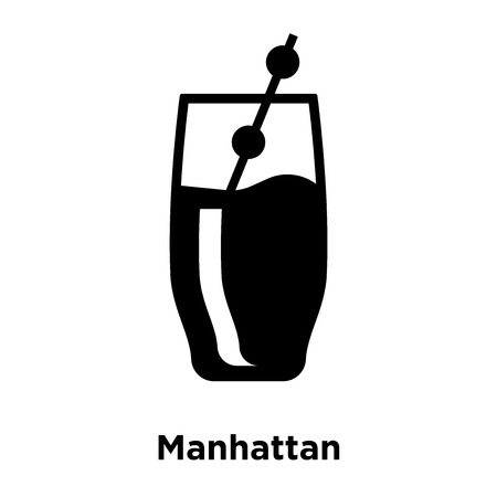Manhattan icon vector isolated on white background, logo concept of Manhattan sign on transparent background, filled black symbolのイラスト素材