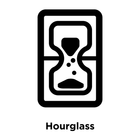 Hourglass icon vector isolated on white background, logo concept of Hourglass sign on transparent background, filled black symbolのイラスト素材