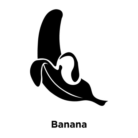 Banana icon vector isolated on white background, logo concept of Banana sign on transparent background, filled black symbolのイラスト素材