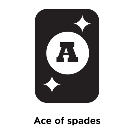 Ace of spades icon vector isolated on white background, logo concept of Ace of spades sign on transparent background, filled black symbolのイラスト素材