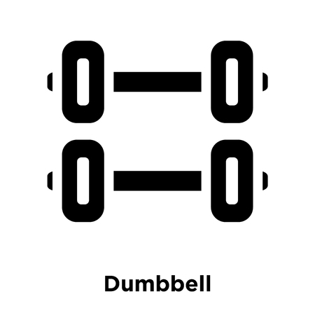 Dumbbell icon vector isolated on white background, logo concept of Dumbbell sign on transparent background, filled black symbolのイラスト素材
