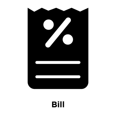 Bill icon vector isolated on white background, logo concept of Bill sign on transparent background, filled black symbolのイラスト素材
