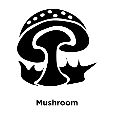 Mushroom icon vector isolated on white background, logo concept of Mushroom sign on transparent background, filled black symbolのイラスト素材