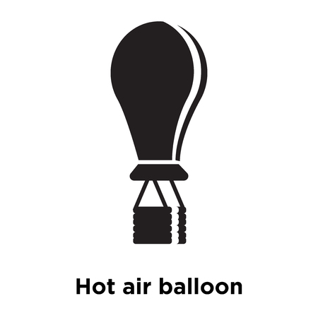 Hot air balloon icon vector isolated on white background, logo concept of Hot air balloon sign on transparent background, filled black symbolのイラスト素材
