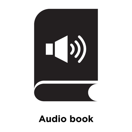 Audio book icon vector isolated on white background, logo concept of Audio book sign on transparent background, filled black symbolのイラスト素材