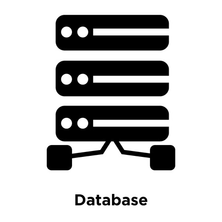 Database icon vector isolated on white background, logo concept of Database sign on transparent background, filled black symbolのイラスト素材
