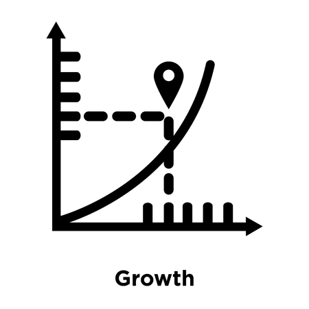 Growth icon vector isolated on white background, logo concept of Growth sign on transparent background, filled black symbolのイラスト素材