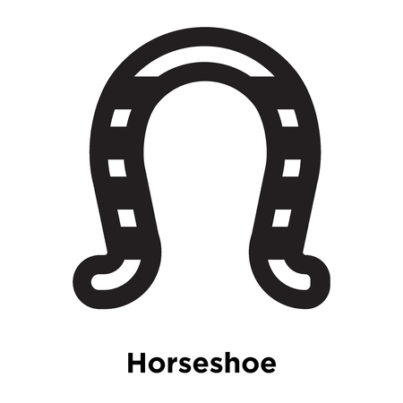 Horseshoe icon vector isolated on white background, logo concept of Horseshoe sign on transparent background, filled black symbolのイラスト素材