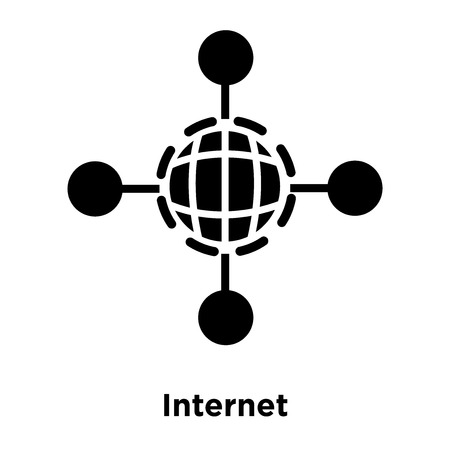 Internet icon vector isolated on white background, logo concept of Internet sign on transparent background, filled black symbolのイラスト素材