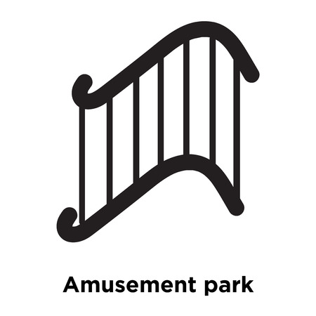 Amusement park icon vector isolated on white background, logo concept of Amusement park sign on transparent background, filled black symbolのイラスト素材