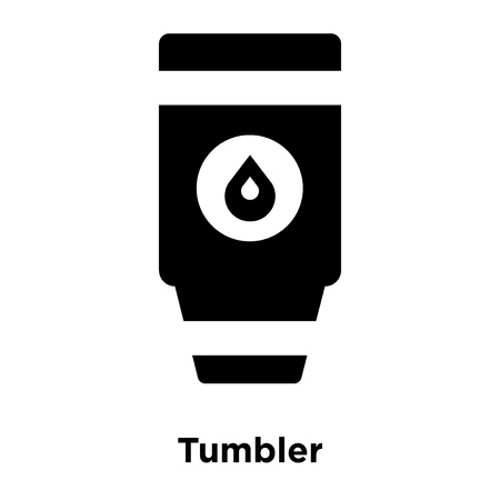 Tumbler icon vector isolated on white background, logo concept of Tumbler sign on transparent background, filled black symbolのイラスト素材
