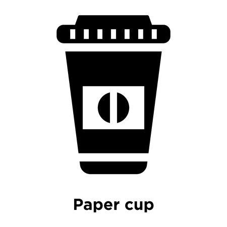 Paper cup icon vector isolated on white background, logo concept of Paper cup sign on transparent background, filled black symbolのイラスト素材