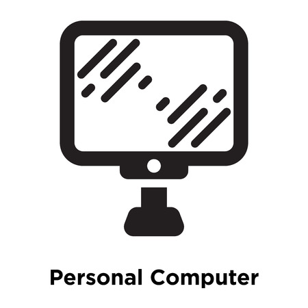 Personal Computer icon vector isolated on white background, logo concept of Personal Computer sign on transparent background, filled black symbolのイラスト素材