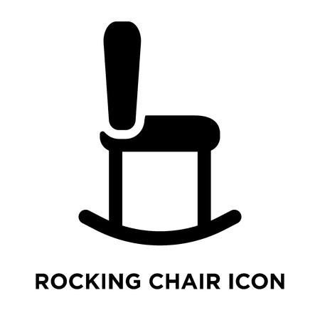 Rocking chair icon vector isolated on white background, logo concept of Rocking chair sign on transparent background, filled black symbolのイラスト素材