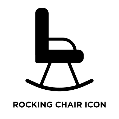 Rocking chair icon vector isolated on white background, logo concept of Rocking chair sign on transparent background, filled black symbolのイラスト素材