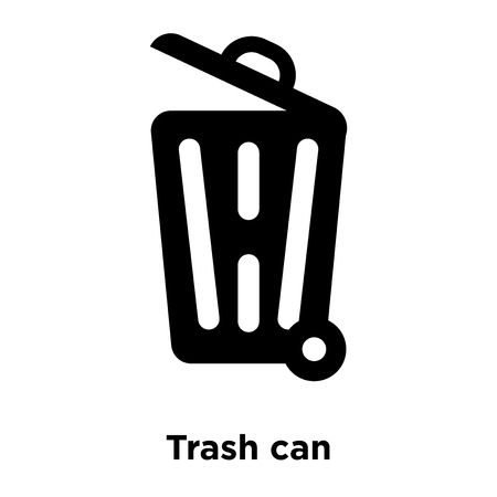Trash can icon vector isolated on white background, logo concept of Trash can sign on transparent background, filled black symbolのイラスト素材