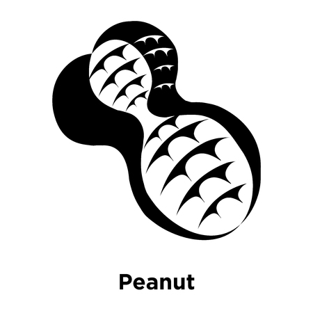 Peanut icon vector isolated on white background, logo concept of Peanut sign on transparent background, filled black symbolのイラスト素材