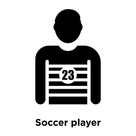 Soccer player icon vector isolated on white background, logo concept of Soccer player sign on transparent background, filled black symbolのイラスト素材