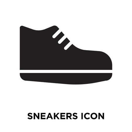 Sneakers icon vector isolated on white background, logo concept of Sneakers sign on transparent background, filled black symbolのイラスト素材