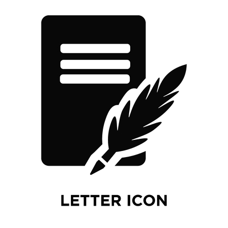 Letter icon vector isolated on white background, logo concept of Letter sign on transparent background, filled black symbolのイラスト素材