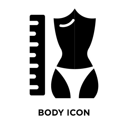 Body icon vector isolated on white background, logo concept of Body sign on transparent background, filled black symbolのイラスト素材